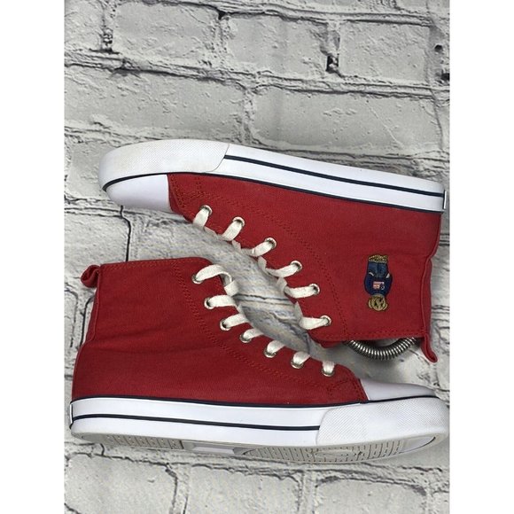 Polo by Ralph Lauren Kids Red Canvas Sneakers - Picture 9 of 11